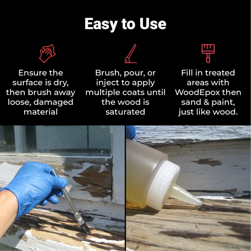 Abatron LiquidWood Kit - 2 Gallon - 2-Part Structural Wood Epoxy Resin - Wood Hardener and Consolidant - Perfect Primer for WoodEpox Epoxy Wood Filler - Image 4